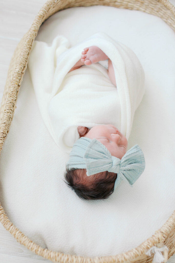 newborn baby photographed in studio